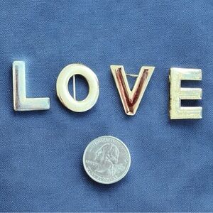 Gold LOVE Letter Pins